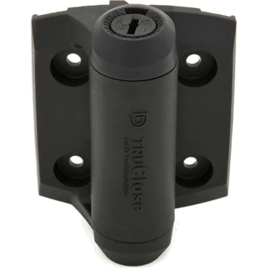 

N346-206 Truclose Narrow Spring Hinges 2-Pack Black Polymer Self Closing Gate Hardware for Metal Outdoor Gates 3-13/16 in x 2-1