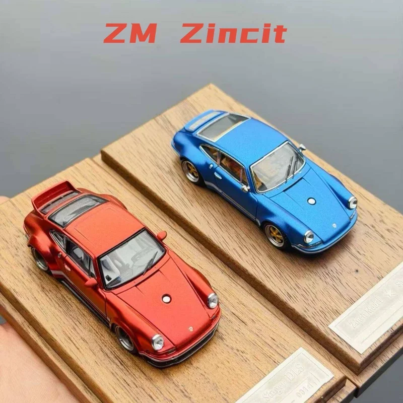 Modelo ZM Zincit 1:64 del coche Singer Coupe DLS 911 con suela de madera personalizada. Modelo de coche en miniatura de aleación fundida, nuevo en stock.