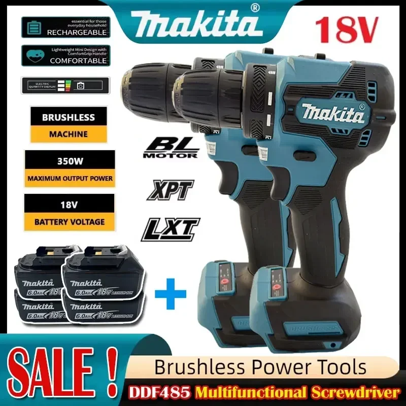 

Makita 18V DDF485 10MM LXT Compact Cordless Tool Multi-function Screwdriver Impact Brushless Drive Rechargeable Brushless Drill