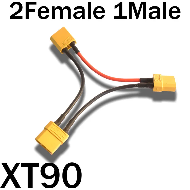 Image of XT90 Stecker-Adapter Männlich zu Weiblich Y-Form RC-Helikopter Verbindungskabel 14AWG 10CM Hitzebeständiges Silikon