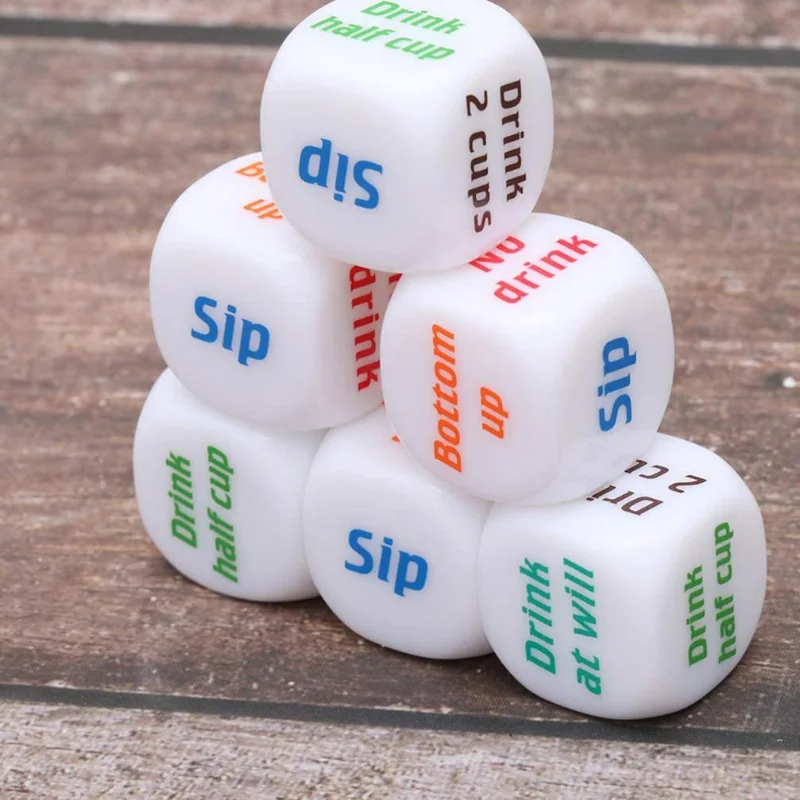 1pc Bar KTV Drinking Games To Add Fun Dice 2cm White Drinking Outdoor Office Company Team Building Dices 6-sided Plastic Dice