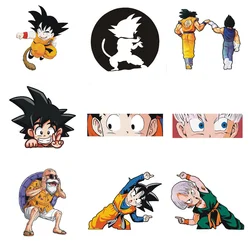 Dragon Ball Reflective Cartoon Sticker Son Goku Kuririn Master Roshi Car Fuel Cap Decoration Sticker Children's Toy BirthdayGift