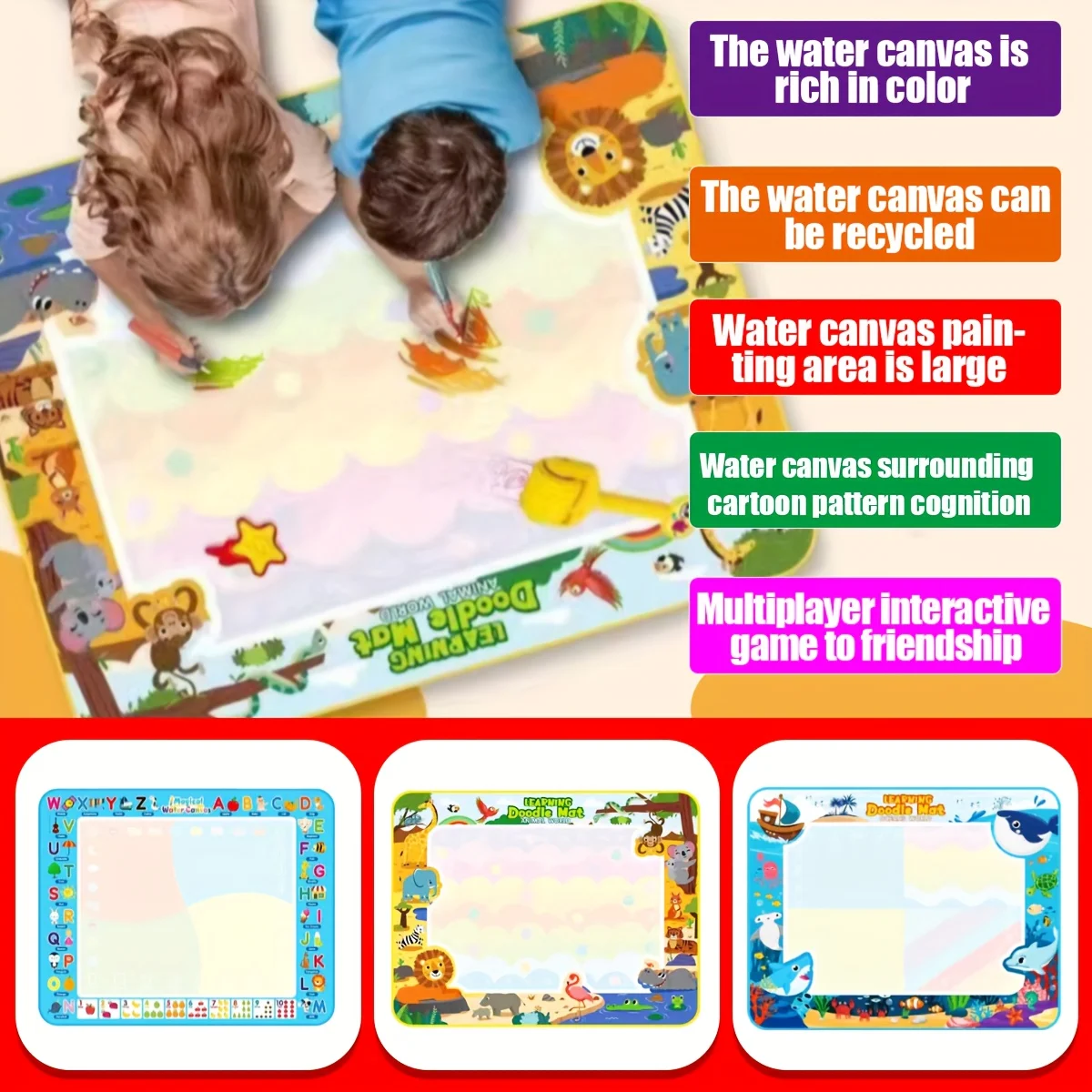 水彩画落書きマット、女の子男の子への誕生日プレゼント、汚れのない塗り絵学習玩具、クリスマスプレゼント