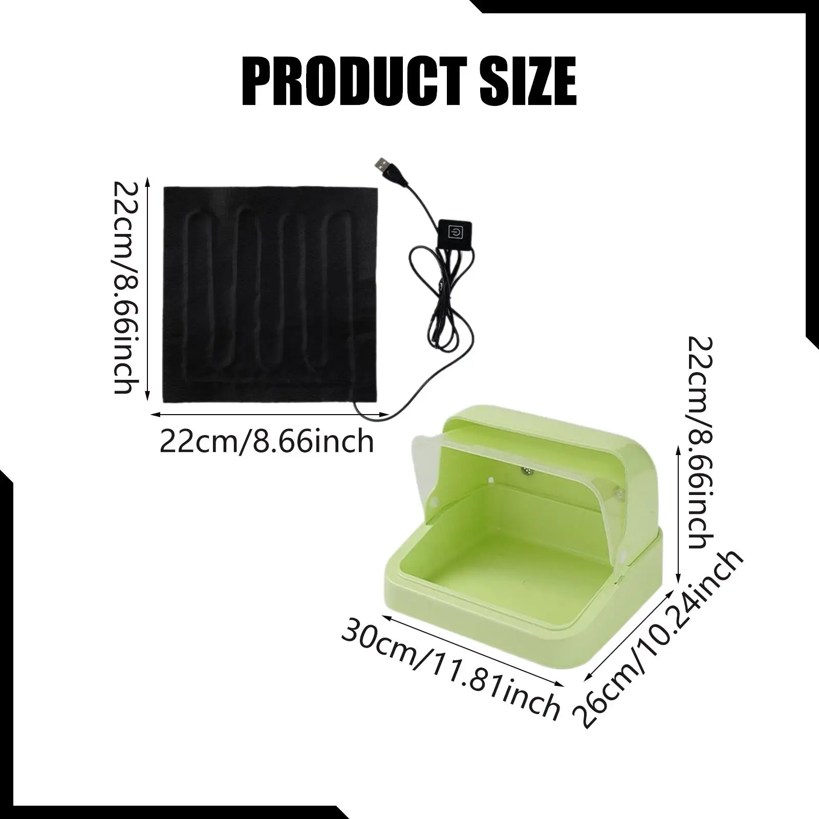 Incubator Brooding Box with Adjustable Heating Pad Visual Nesting Bird Brooder Cage Warmer for Small Parrots and Ducklings