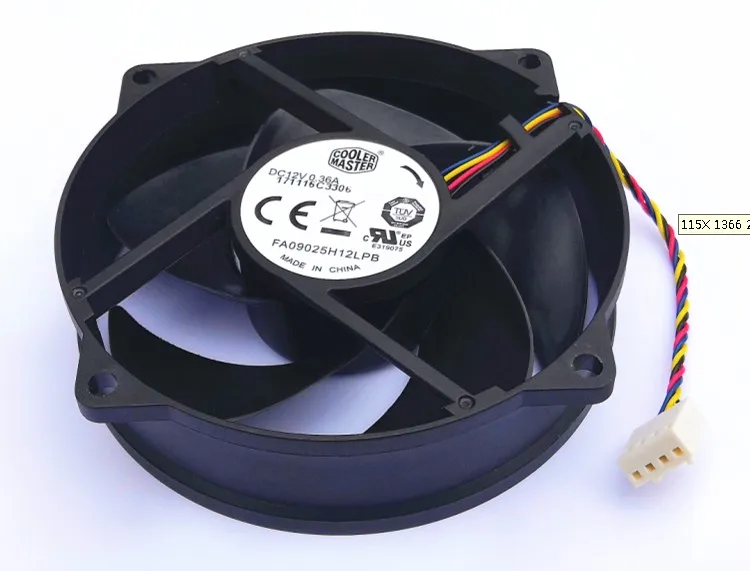 New FA09025H12LPB 9025 9225 9cm round Fan Hydraulic 4-Wire Speed 12V 0.36a Sickle Blade