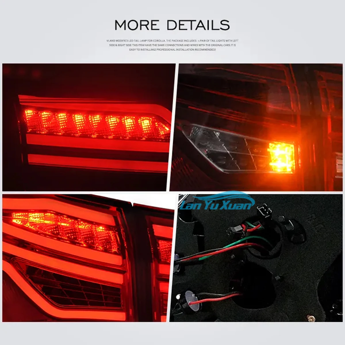 Full LED Taillights Assembly For Toyota Corolla 2014-2017 Auto Part Rear Tail Lamps Car Accessories DRL Plug-n-Play