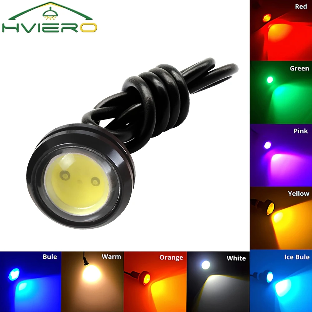 18MM Car LED Red Eagle Eye DRL Lamp Daytime Running LED Backup Reversing Parking Brake Turn Signal Lamps Motorcycle Fog Lights