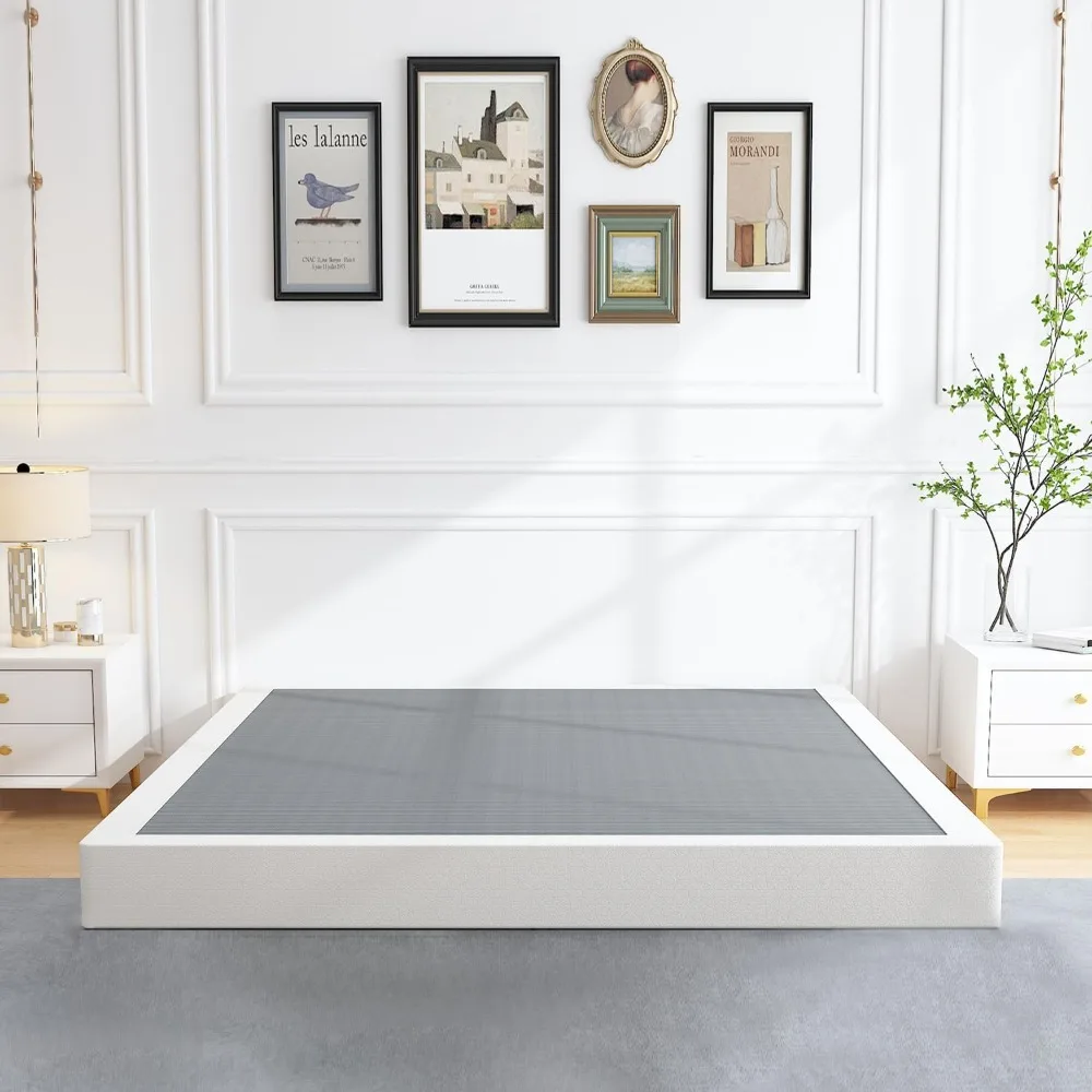 

5 Inch Heavy Duty Metal Box Spring Mattress Foundation 3000lbs Max Weight Capacity/Non-Slip/No Noise/Easy Assembly