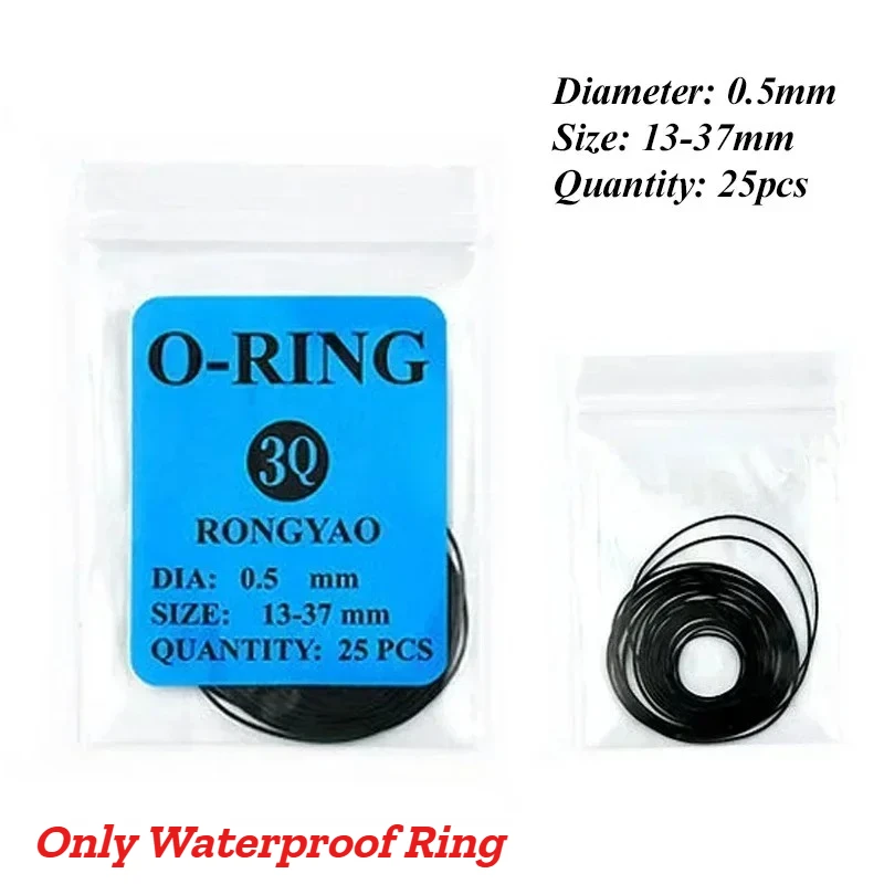 Uhrendichtung, Fett, Uhrenrückseite, Gummi, wasserdichte O-Ring-Dichtung, 0,5/0,6/0,7/0,8 mm, ölbeständiges Uhrenreparaturwerkzeug für Uhrmacher