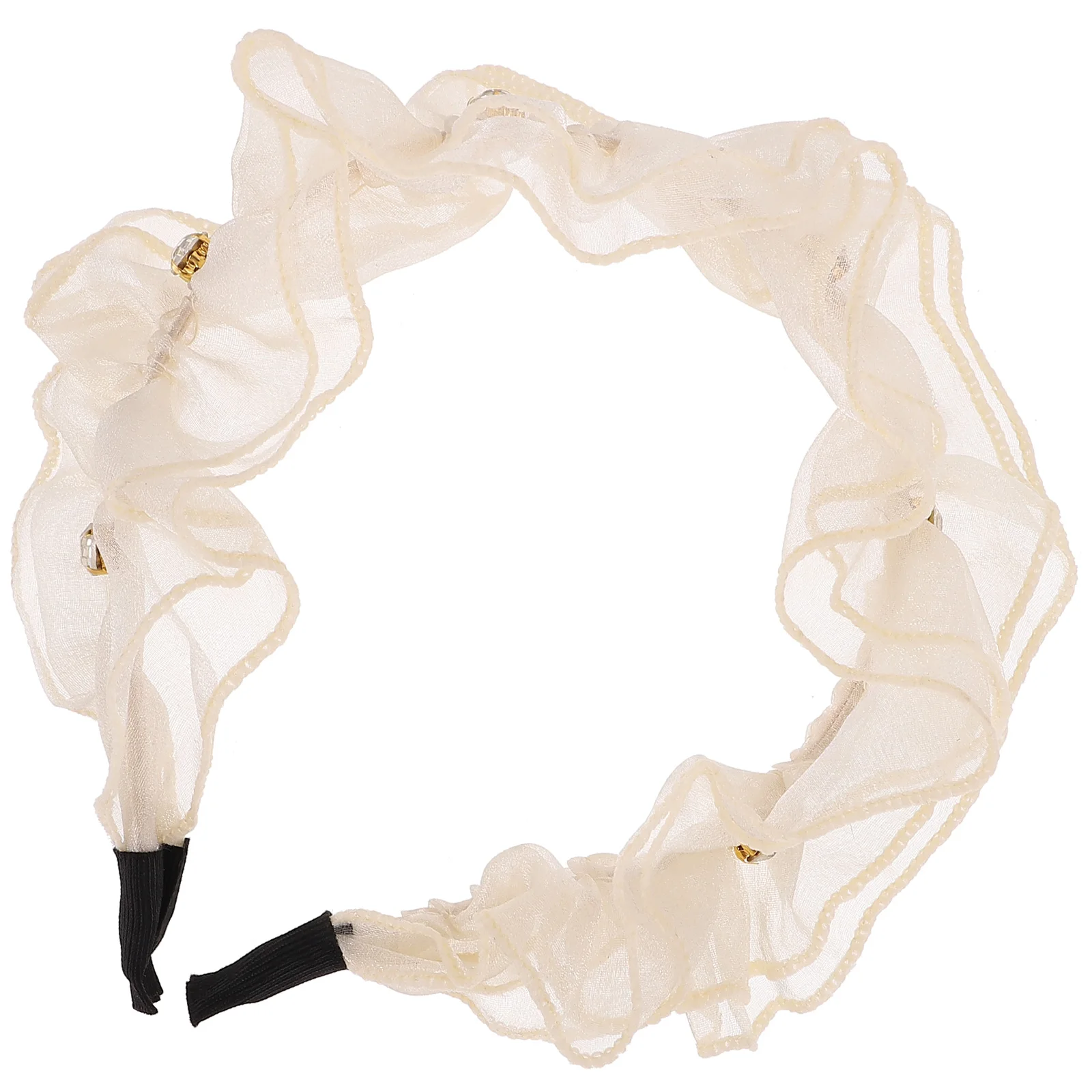 

Hair Accessories for Women Ruffled Hairband Lolita Lace Headband Clothing White Fabric