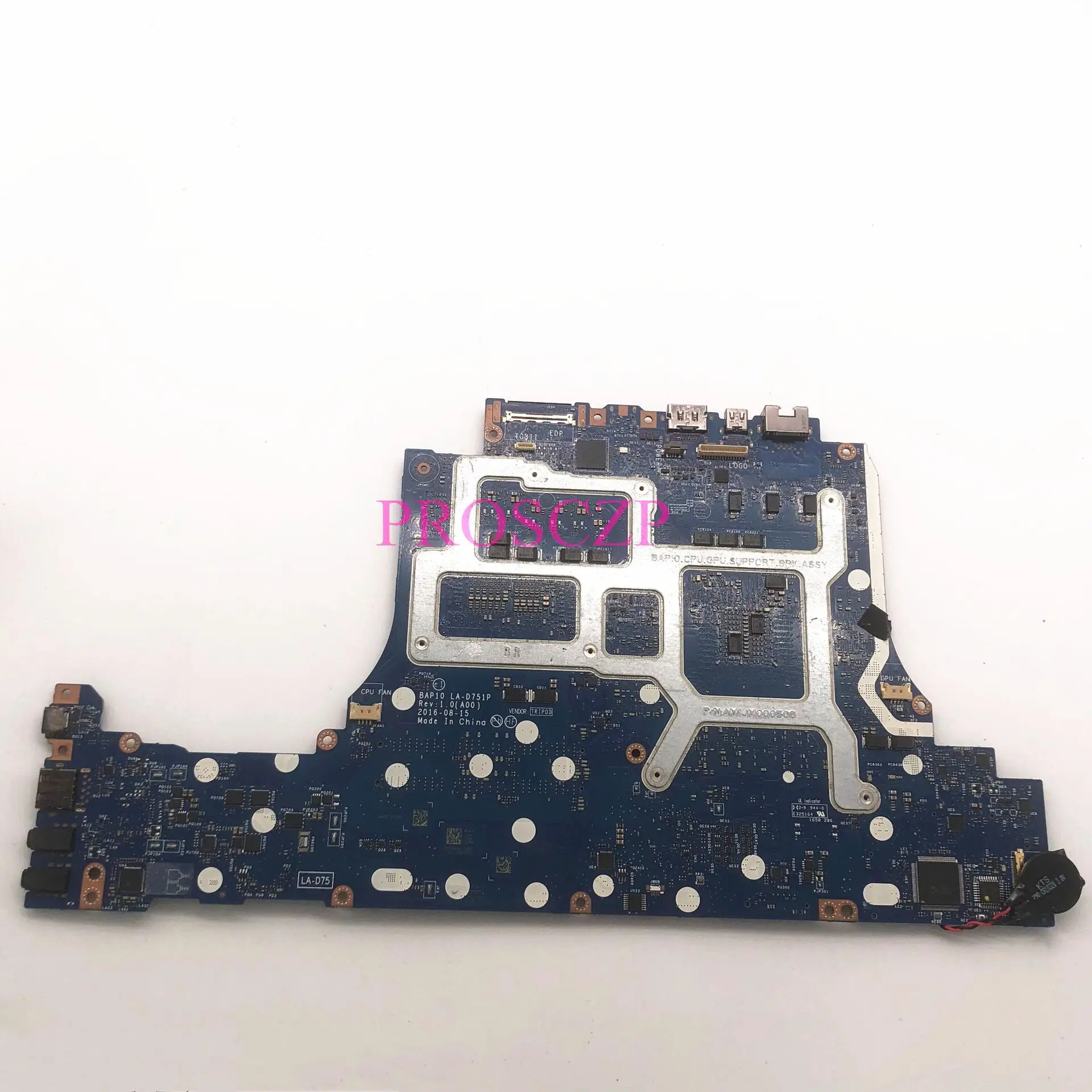 CN-018VYK 018VYK 18VYK For DELL 15 R3 17 R4 Laptop Motherboard BAP10 LA-D751P With SR32P I7-7820HK CPU GTX1070 8GB 100% Working