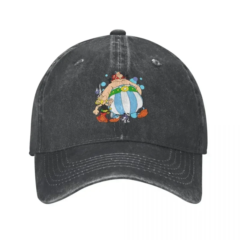 Y2K Hip Hop Wash Obelix And Dogmatix Asterix Cartoon Baseball Caps For Men Women Hats Snapback Anime Casquette