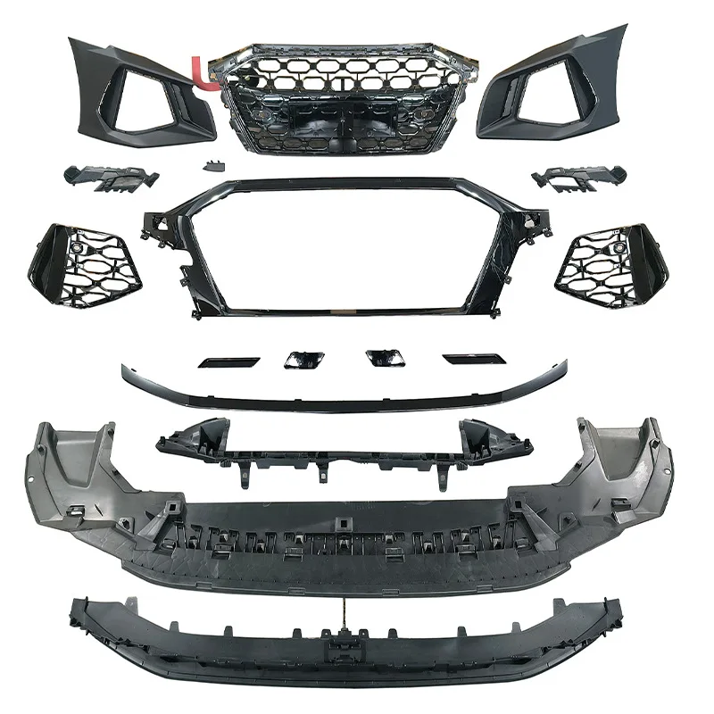 

Для Audi A3 2021-2024 Bodykit модифицированный передний бампер RS3 в сборе с сотовой решеткой, полная замена кузова для переднего бампера