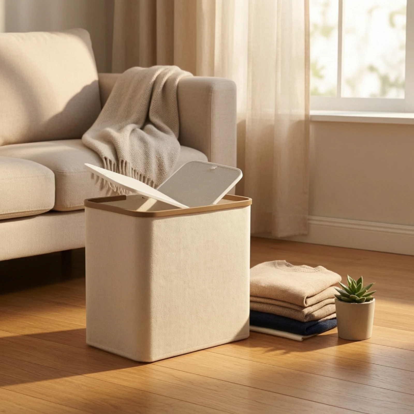 Foldable Storage Box Large Capacity Textile Storage Box Closet Organizer Structured Space-Saving for Wardrobe, Bedroom