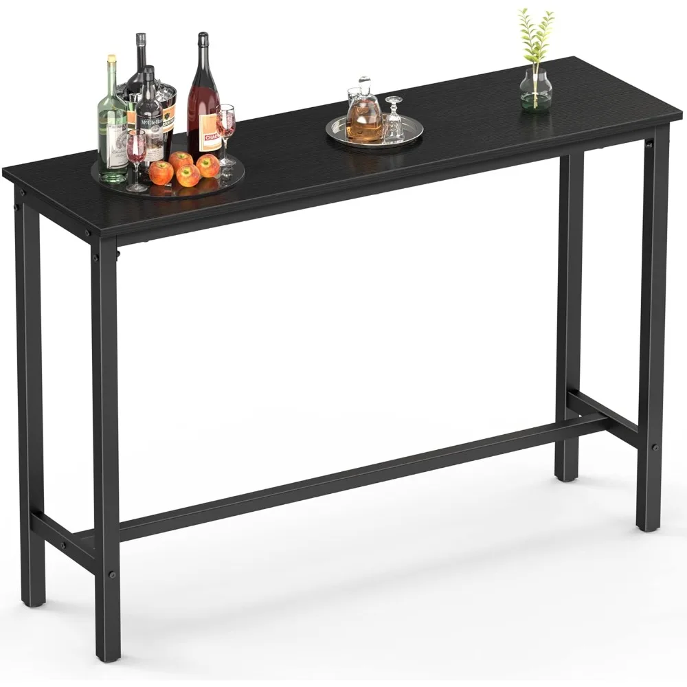 

Bar Table, 53" Pub Table w/Sturdy Metal Frame, High Top Rectangular Bar Table, for Narrow Space&Living Room, Easy to Set Up