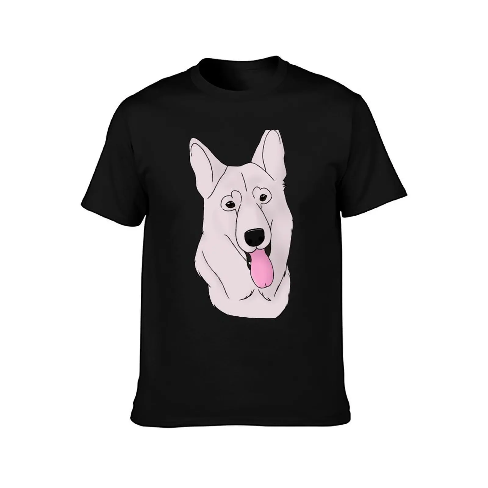 Swiss White Shepherd - Shorthair T-Shirt, Summer Casual Cotton Tee, Oversized Streetwear Tops, Vintage Graphic Print