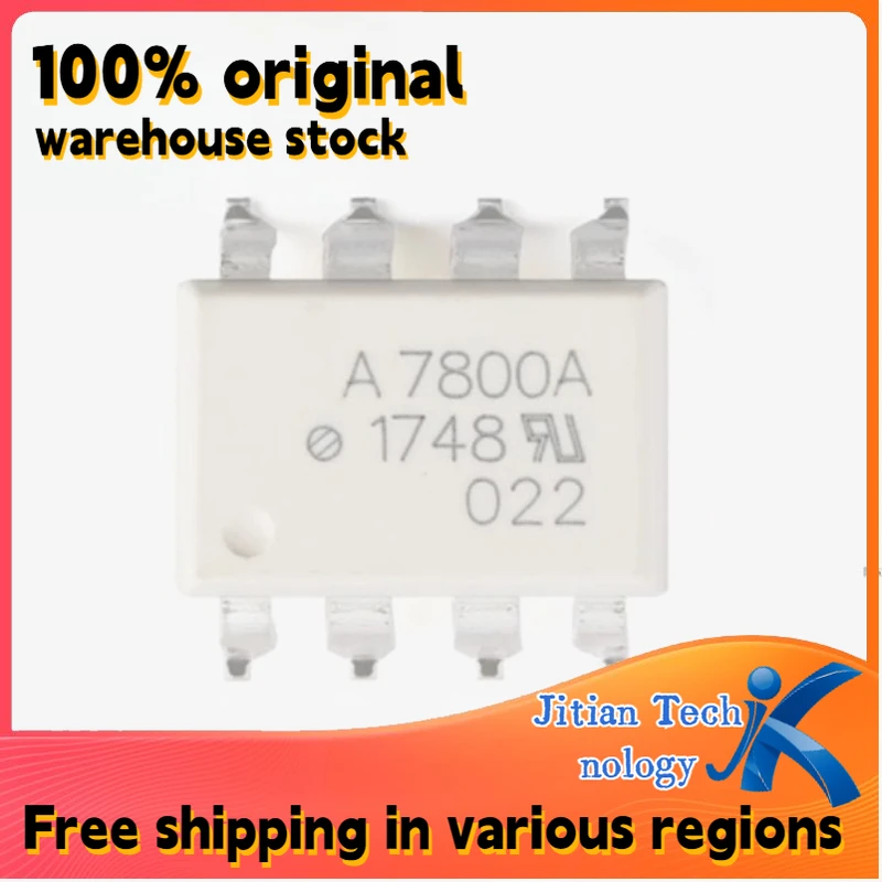 10 Uds 100% Original nuevo en Stock HCPL-7800A-500E HCPL-7800A logo A7800A SOP8 distribución profesional