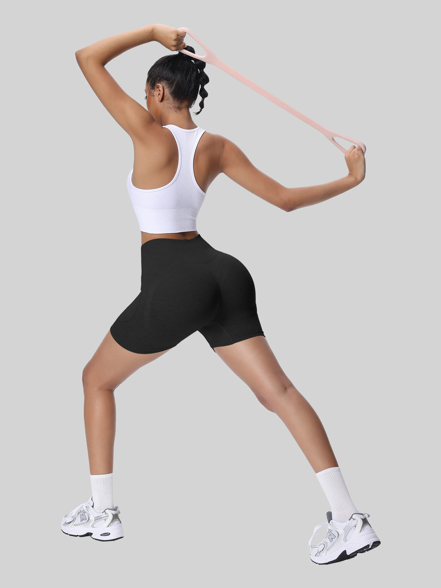 Pantaloncini da yoga elastici a vita alta, pantaloncini sportivi da corsa aderenti, attrezzatura per allenamento fitness, perfetti per le lezioni di base per principianti in palestra