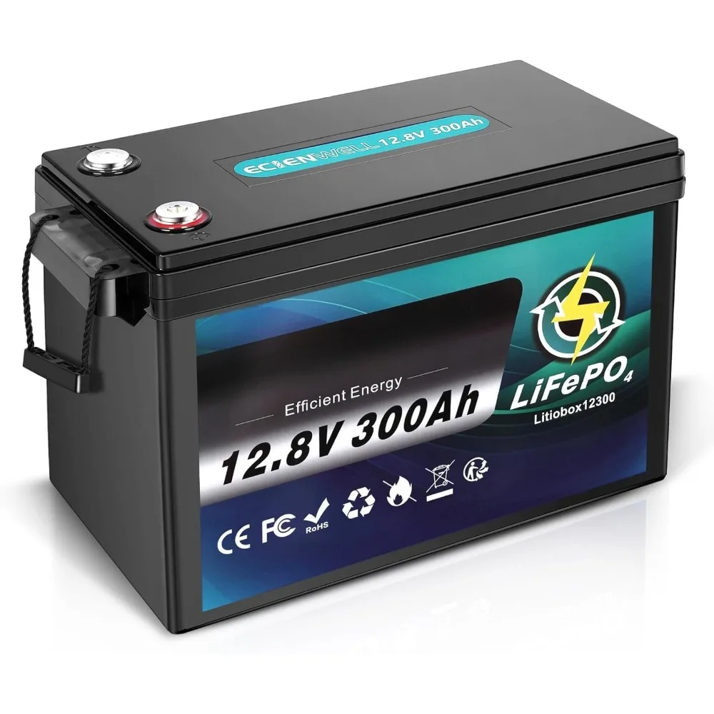 

12V 300Ah Lithium LiFePO4 Battery, ECIENWELL 15000+ Deep Cycle Marine Battery with 200A BMS, 3840Wh Lithium Batteries