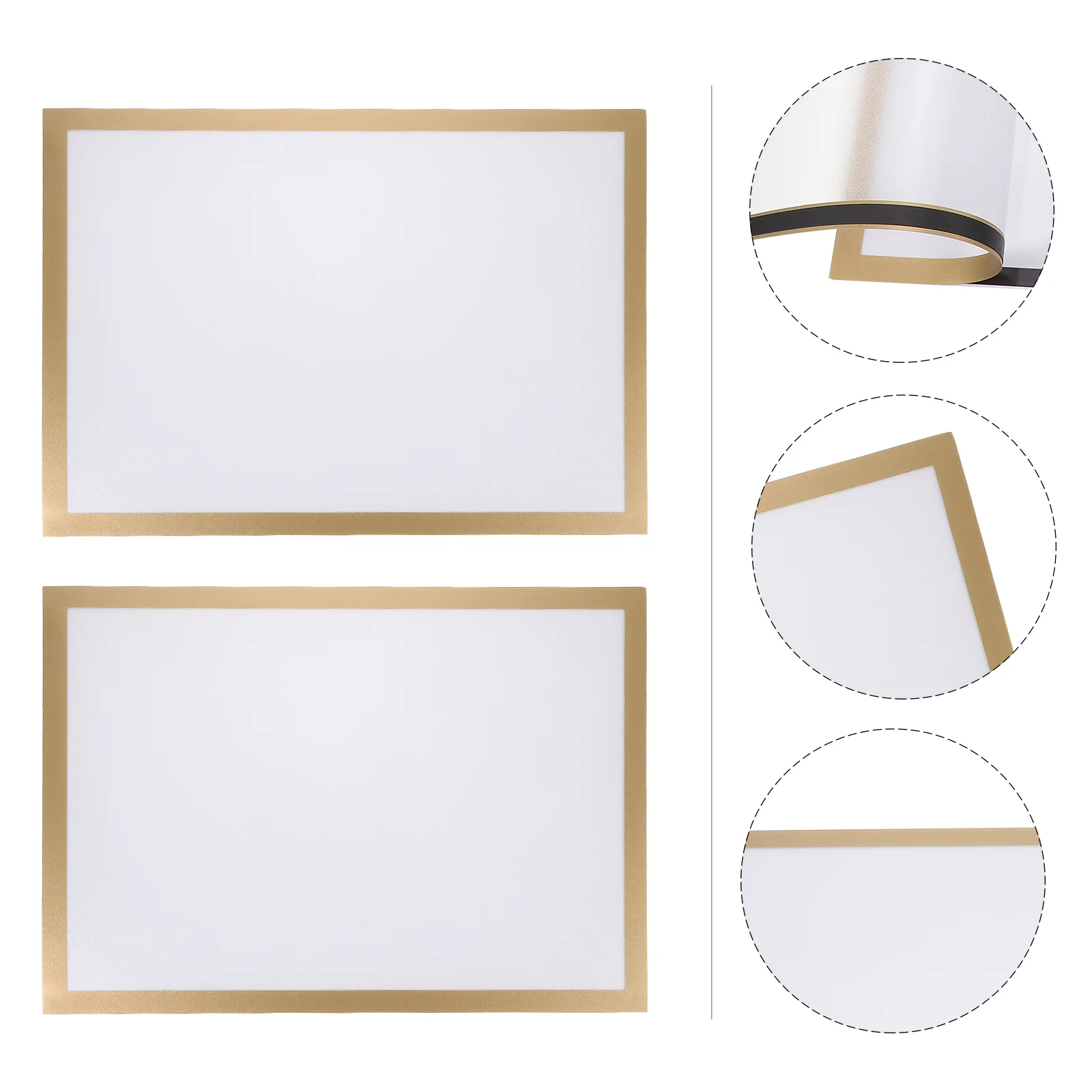 

2Sets Magnetic Photo Frame Self Adhesive Plastic Picture Frame for Paintings Display Certificates Report Holder