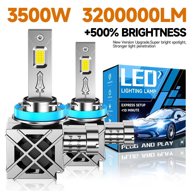 

CANTE H11 9005 HB3 9006 HB4 LED Fog Light 3500W 3200000LM High Brightness 1:1 Halogen Size Plug&Play CANBUS Turbofan 6000K 12V