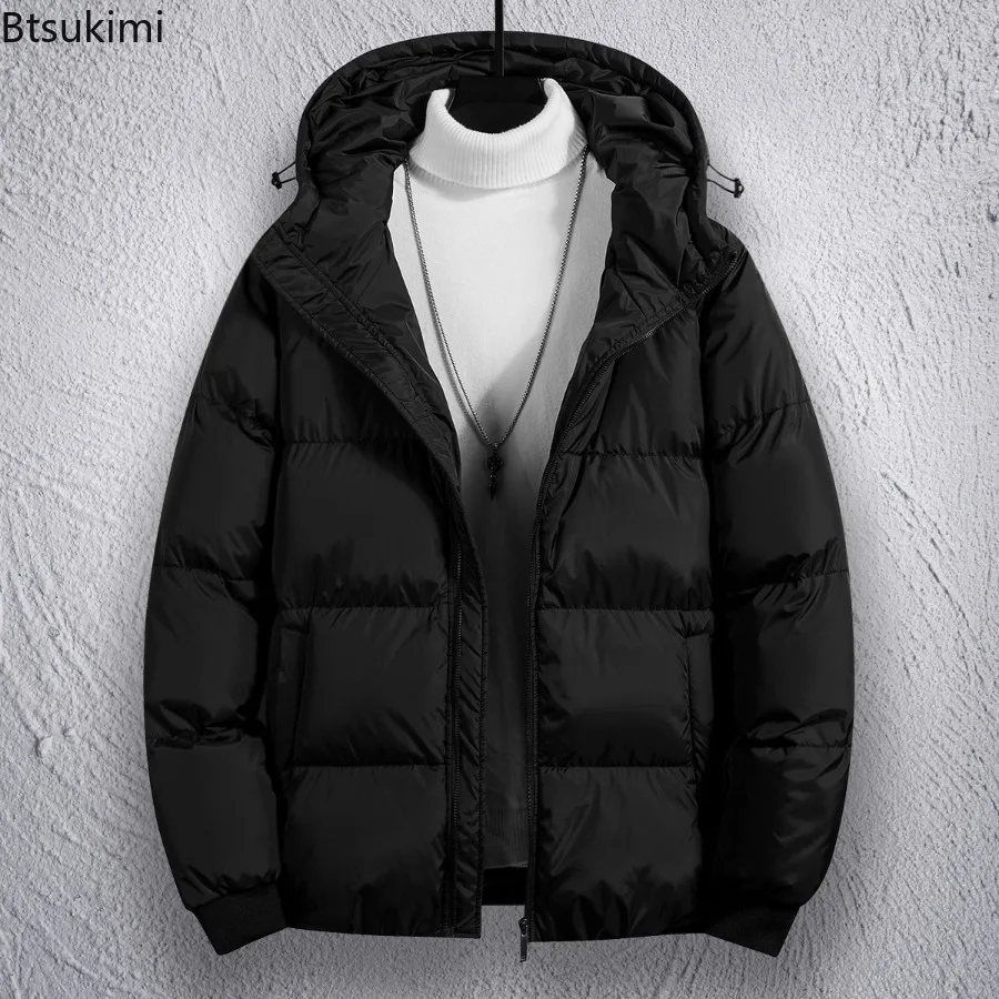 

Men's Winter Coat Casual Sport Jacket Cotton Thickened Hooded Jacket Casual Sport Loose Solid Hooded Autumn Winter Warm Jackets