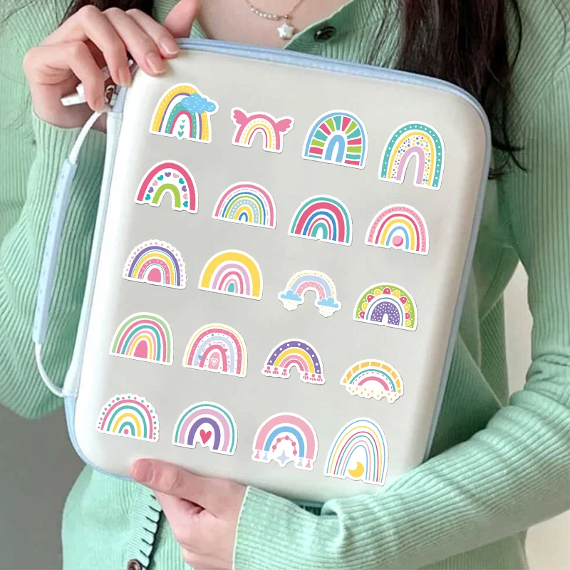 50PCS Aesthetic Rainbow Bridge Stickers Cartoon DIY Decals for Laptop Phone Case Skateboard Fridge Luggage Scrapbook Children