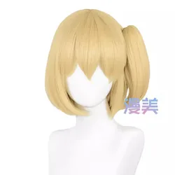 Anime Yachi Hitoka peruka do cosplay nakrycia głowy krótkie 30cm ciepła złota peruka włosy termoodporne dla kobiet mężczyzn Halloween