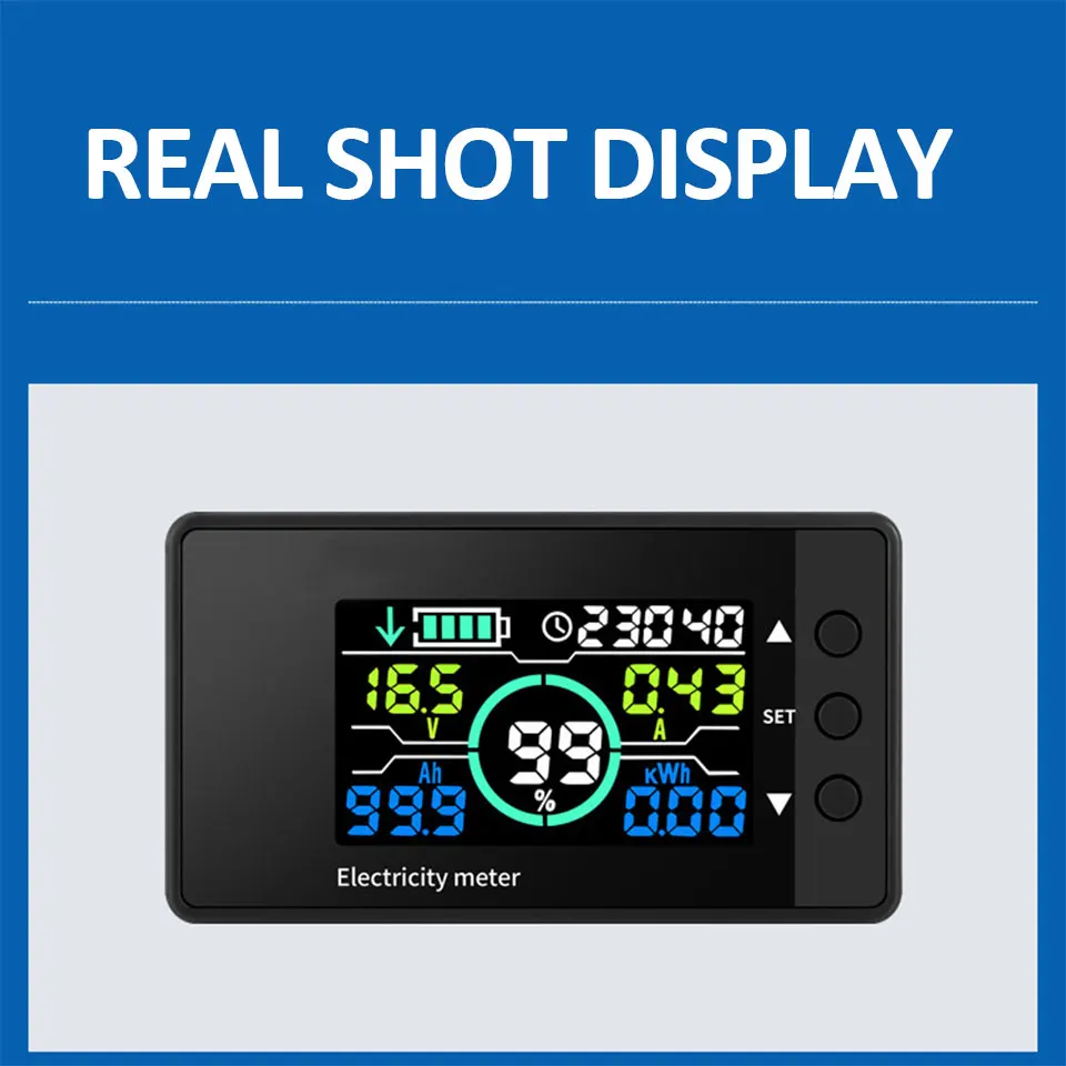 DC 7.5-100V 50/100/300/500A Coulomb Meter Battery Capacity Indicator Coulometer Power Level Display Professional Battery Tester