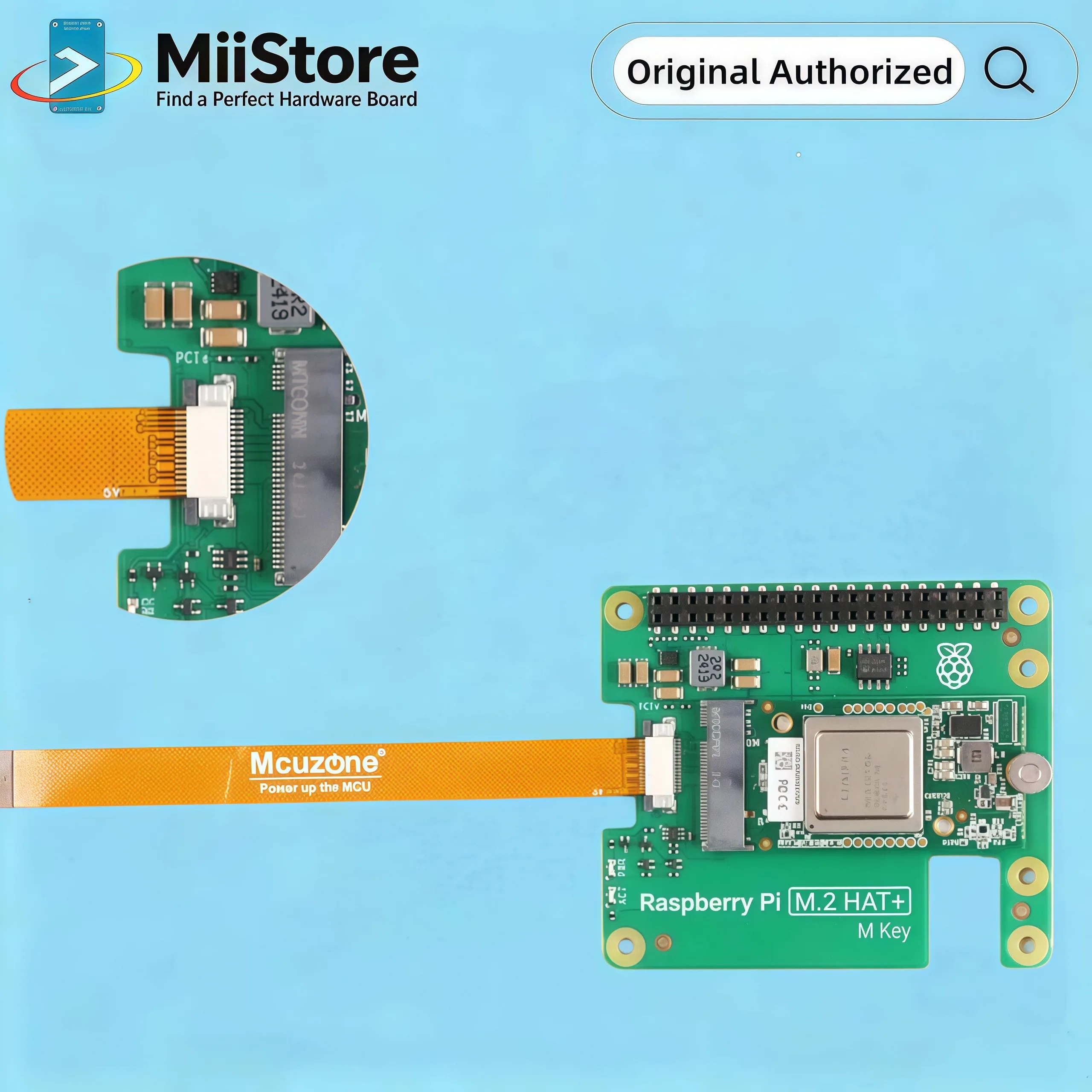0.5mm-16pin Opposite FPC PCIe Shielded Cable 10cm, with PCIe Differential Impedance Matching, for Raspberry Pi 5 M.2 AI HAT +