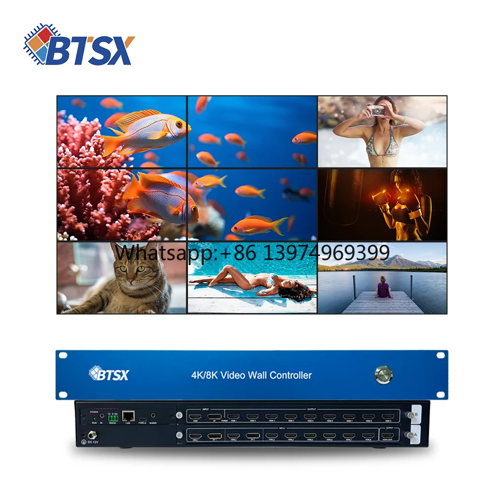 3x2 3.5mm Audio Separation Multi-screen Expansion Seamless Input Switching Video Wall Processors Multi-view Splicing Processor