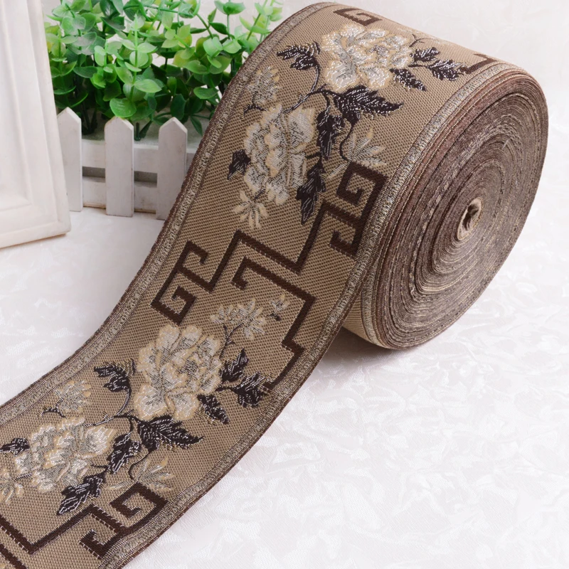 1 Meter 12CM Wide Woven Jacquard Ribbon Webbing Trim Ethic Pattern Ribbon For Curtain Sofa Carpet Decoration Sewing Supply