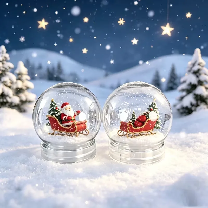 Top Quality Clear Plastic Snow Globes Multi-Use DIY Craft Props Empty with Screw off Cap for Creative Snow Globe Making Projects