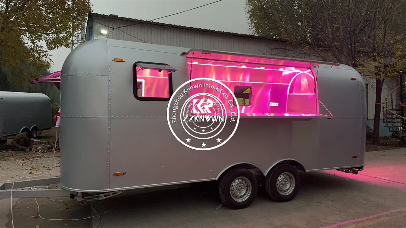 Diskon keranjang kopi Outdoor dapur Penuh Trailer es krim seluler truk Pizza Makanan Cepat kelonggaran