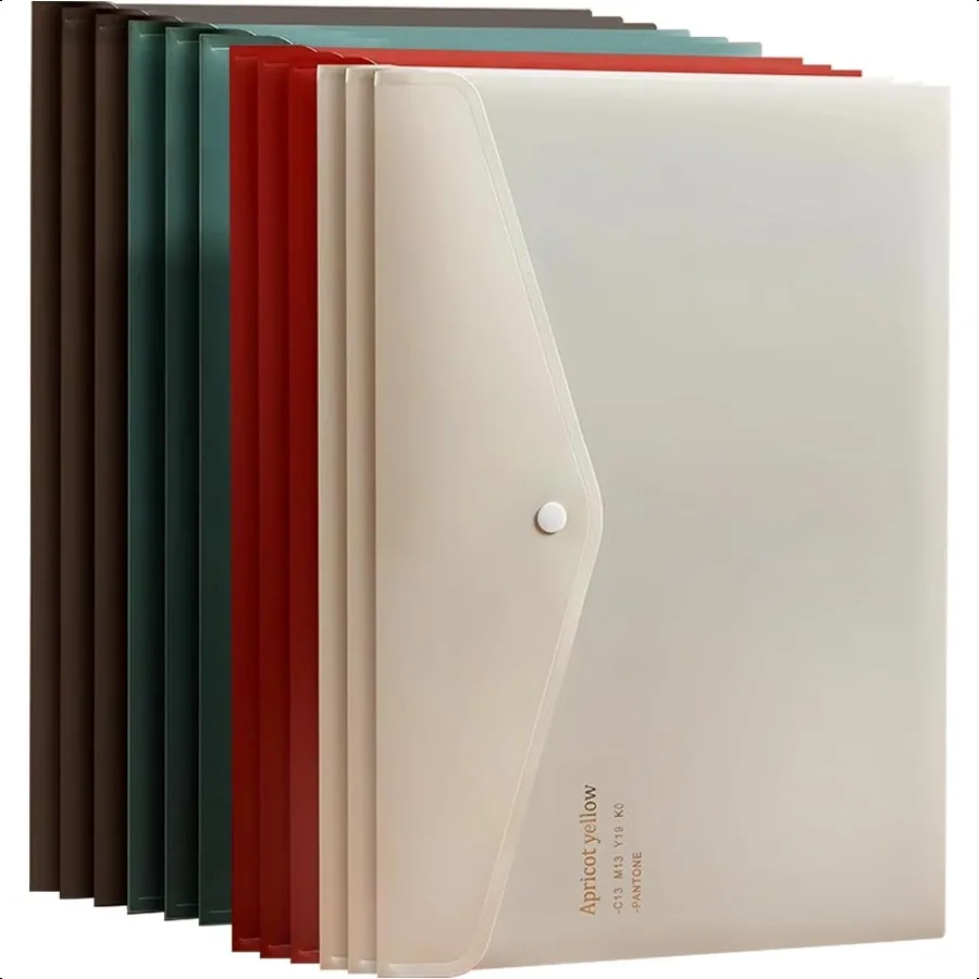 

File Folders Letter Size 12 Pack Plastic File Envelopes with Snap Closure A4 Filing Envelope Project Folder Holder File Pockets
