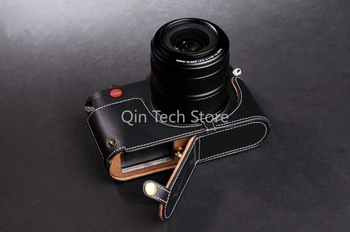 اليدوى كاميرا فوتوغرافية جلد طبيعي جلد البقر حقيبة صندوق الجسم الحال بالنسبة لايكا X xv Vario mini M Typ113 واقية كم قاعدة قذيفة