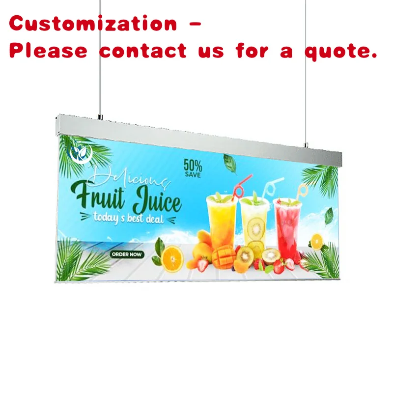 custom.Ultra-Thin Double Sided Rectangle Window Light Box Indoor Hanging Advertising Supermarket Poster