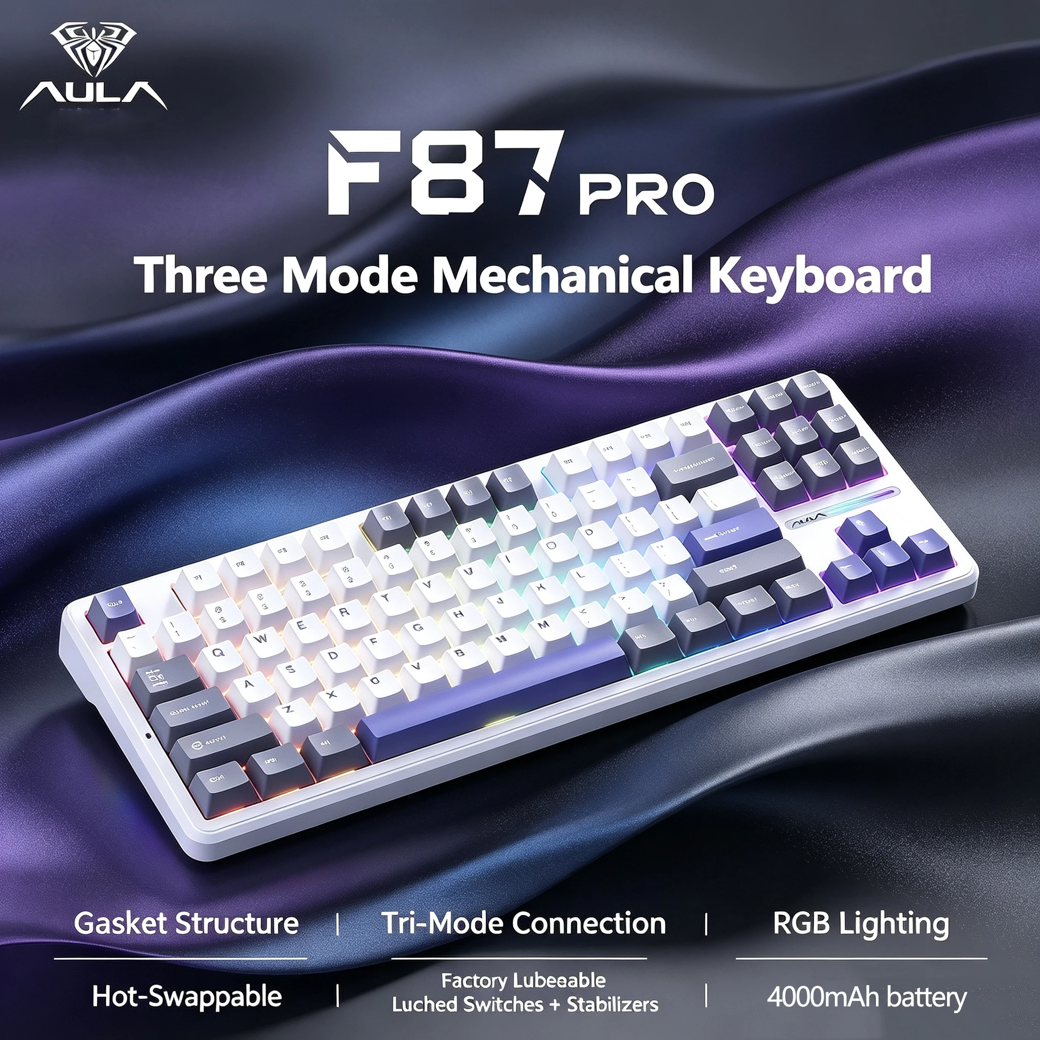 Aula F87Pro メカニカルキーボード 87 キー トライモード ホット