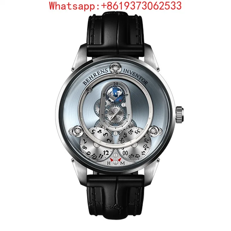 Customized automatic robotic wrist three-dimensional earth and moon system, domestic brand watches