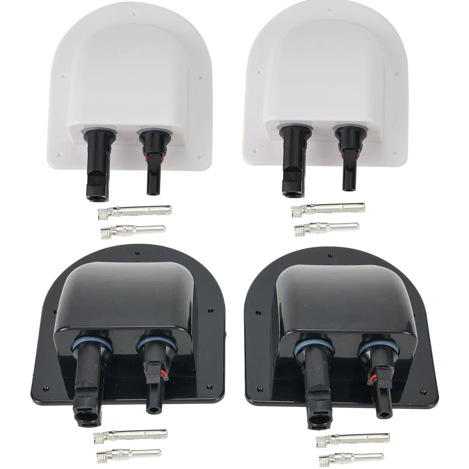 Waterproof Car Junction Box Solar Panel Cable Entry Gland Sealing Box Double Hole Curved Connector for RV Caravan Motorhome Boat