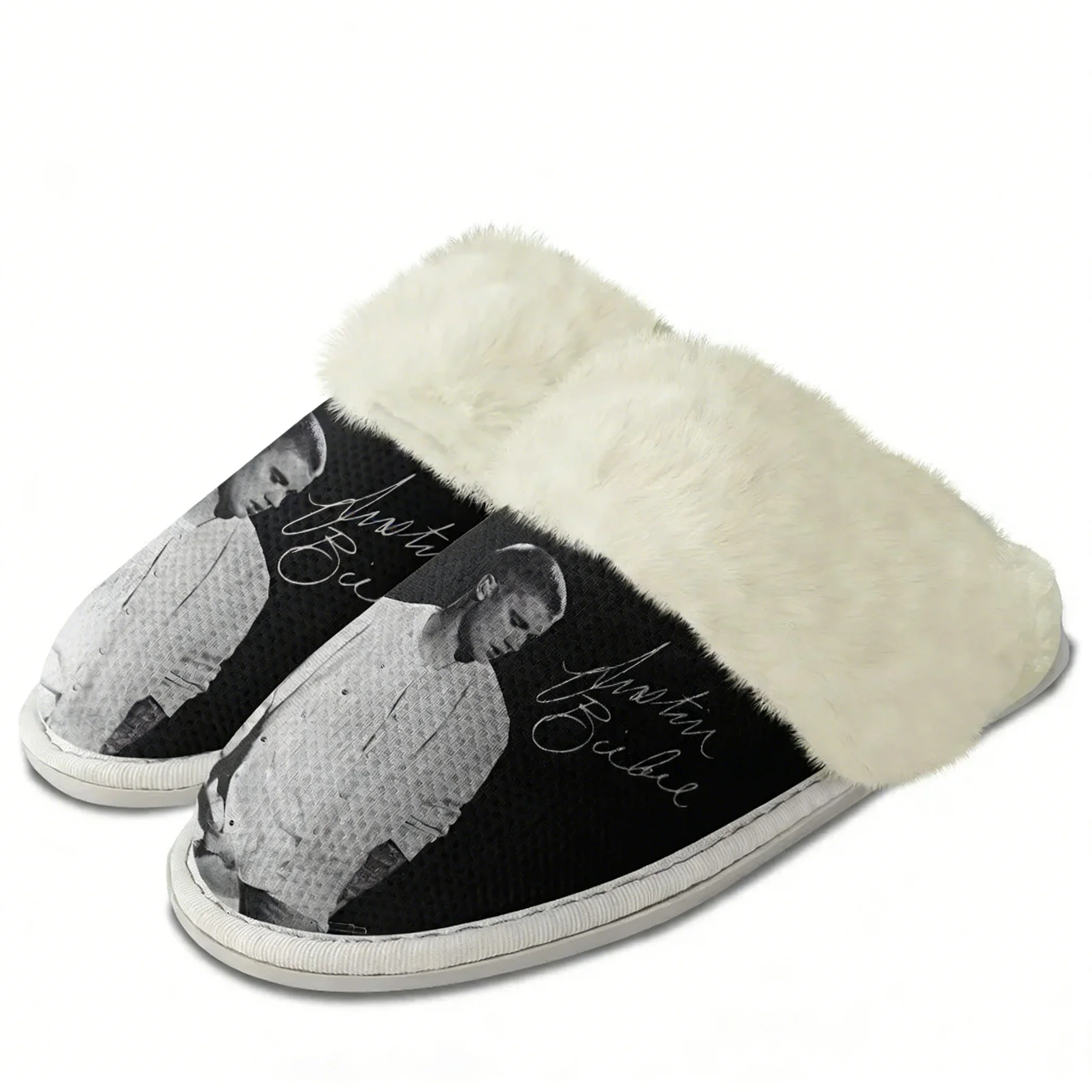 

Justin Bieber Plush Slippers Keep Warm Shoes Mens Womens Home Cotton Bedroom Customized Thermal Lightweight Slipper DIY