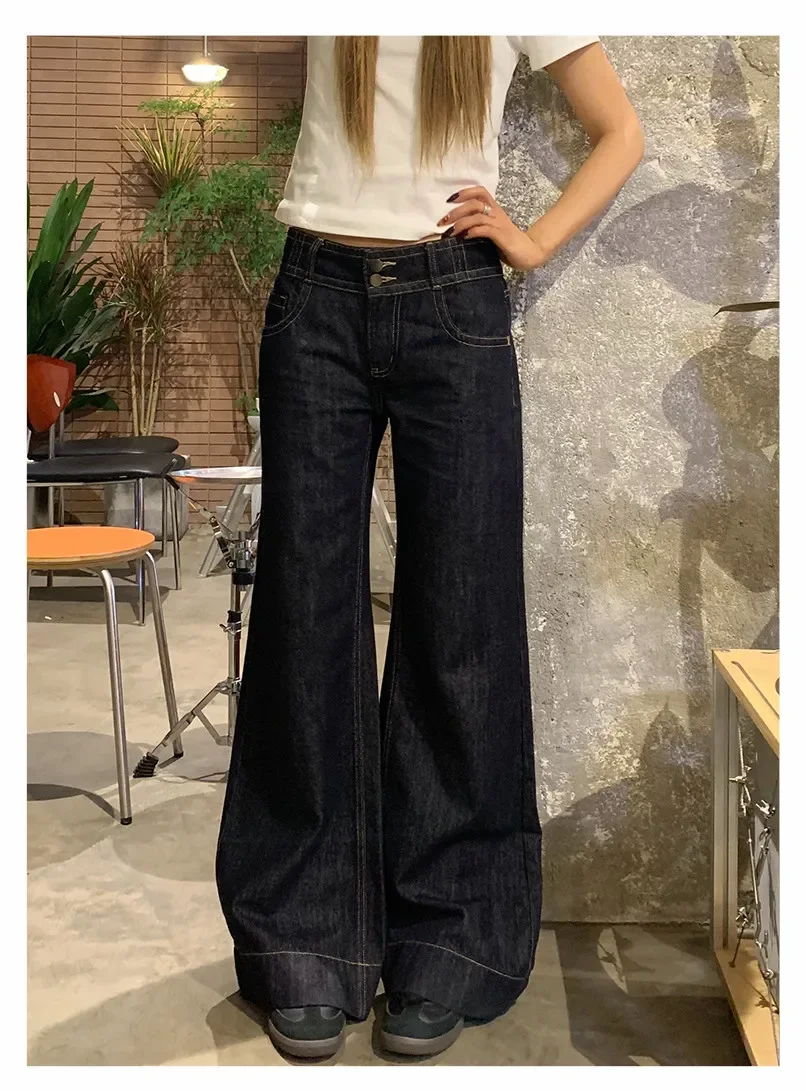 

Women Vintage Blue Y2k Baggy Jeans Harajuku Boyfriend Denim Trousers High Street 2000s Jean Pants Oversize Clothe