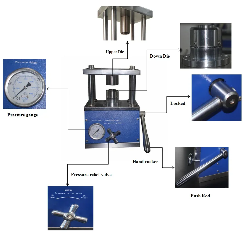 TMAX Pneumatic Automatic Button Battery Coin Cell Crimping Machine Sealing Machine Sealer Crimper for cr2032 cr2025