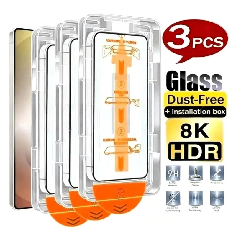 1-3PCS Fingerprint Unlock Screen Protector For Samsung S26 Ultra S26 Edge S26 Plus Dust Free HD Protective Tempered Glass Film