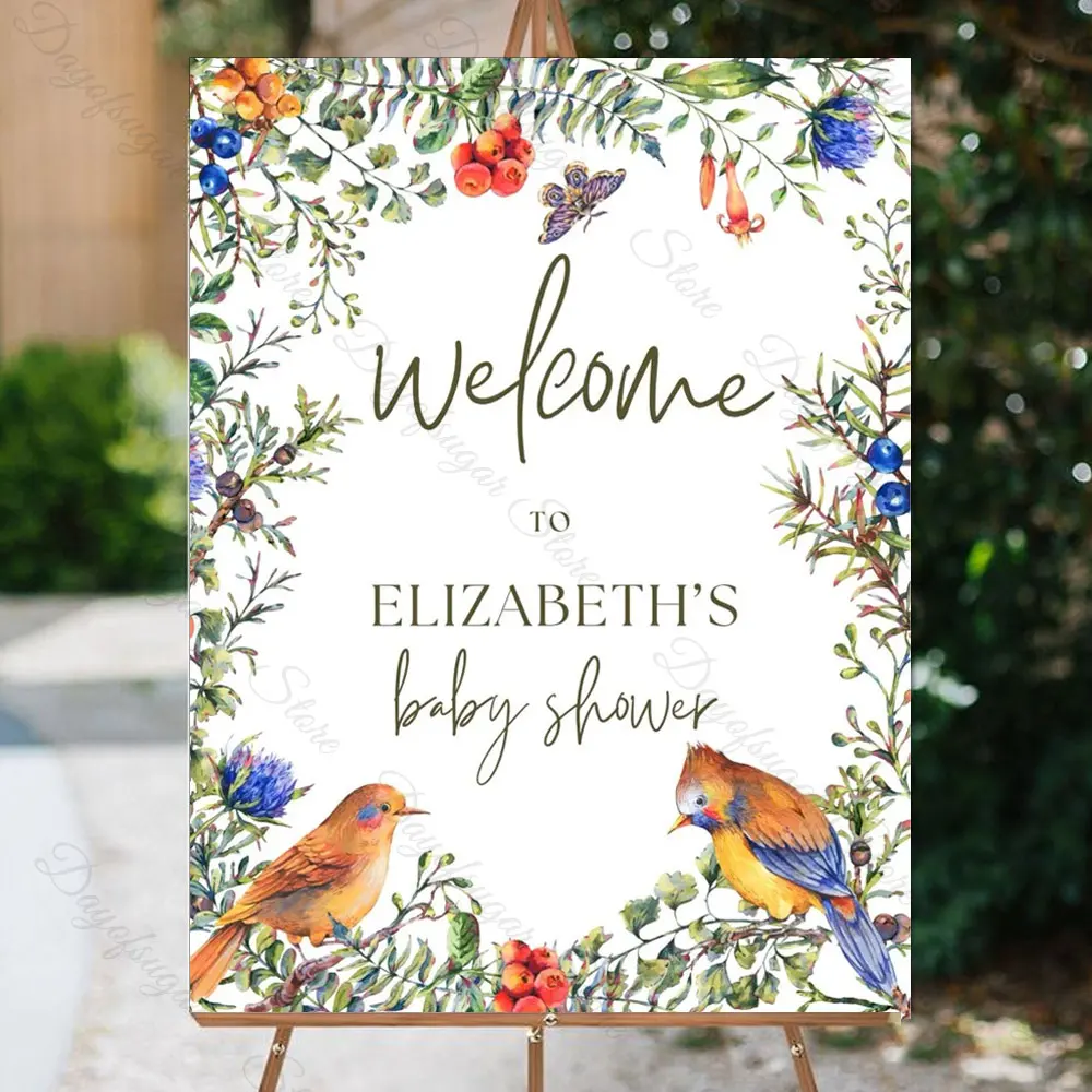 Wildflowers Baby Shower Welcome Sign Mosaic Board a Little Wildflower is on the Way Custom Welcome Sign for Birthday Party Decor