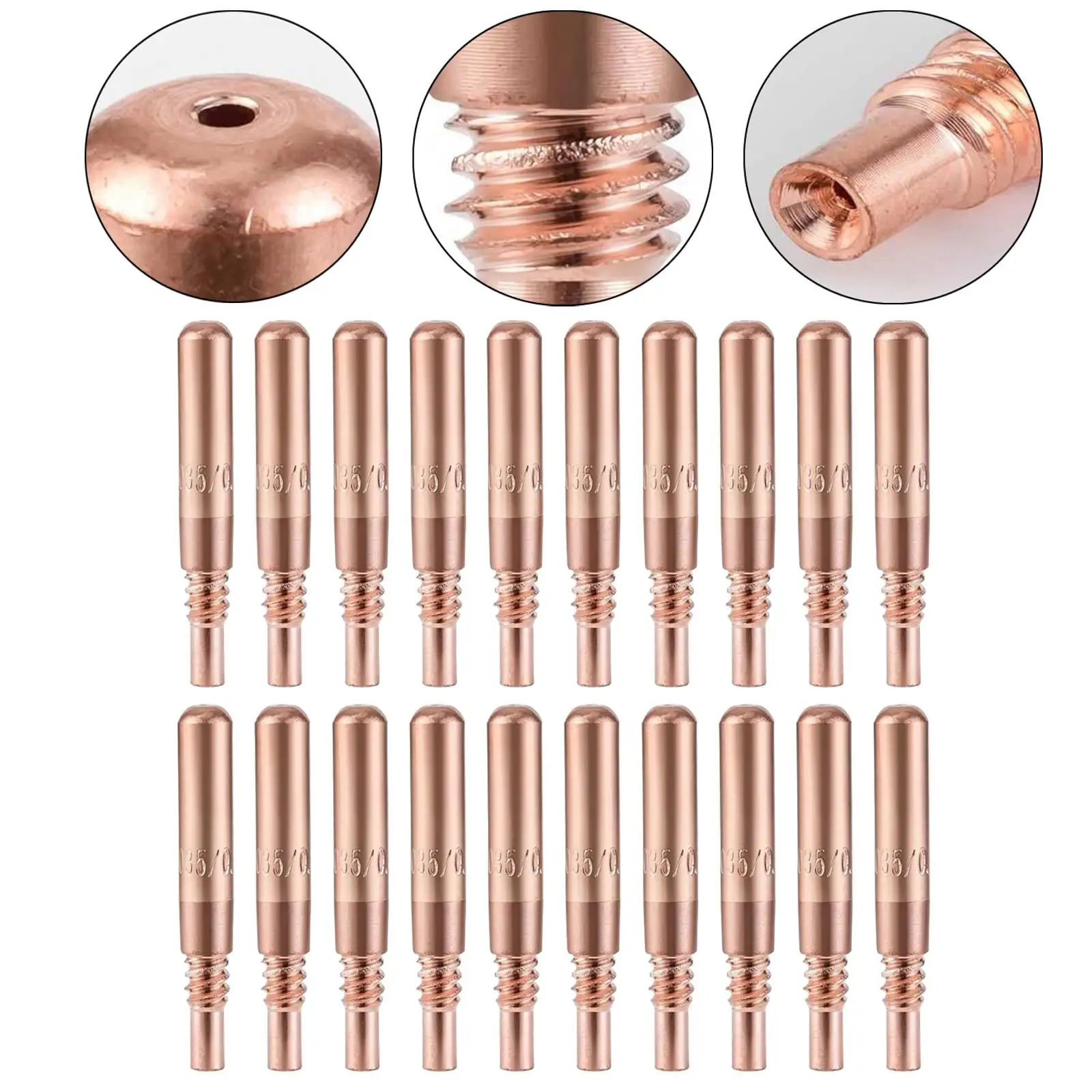 20 sztuk końcówek spawalniczych MIG, części zamienne, odporne na zużycie, miedziane akcesoria spawalnicze, zestaw 0,035 cala do D-m250