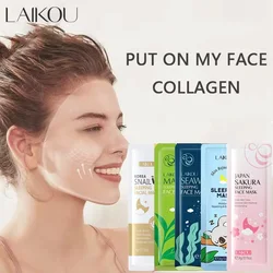 LAIKOU 5pcs Moisturizing Facial Mask Hydrating Sleeping Face Sheet Masks Repairing & Nourishing Night Face Mask Skin Care