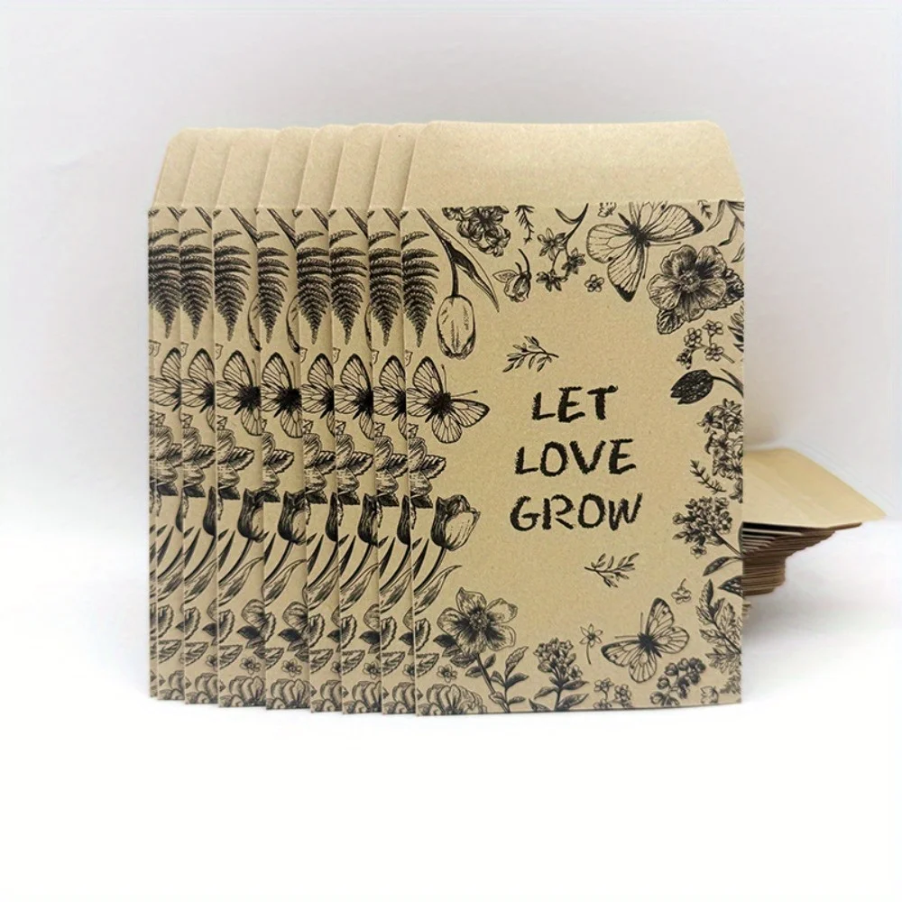 50pcs Small Seeds Envelopes Seed Packets Envelopes with Preprinted Small Envelope Collecting Template for Seed Storage