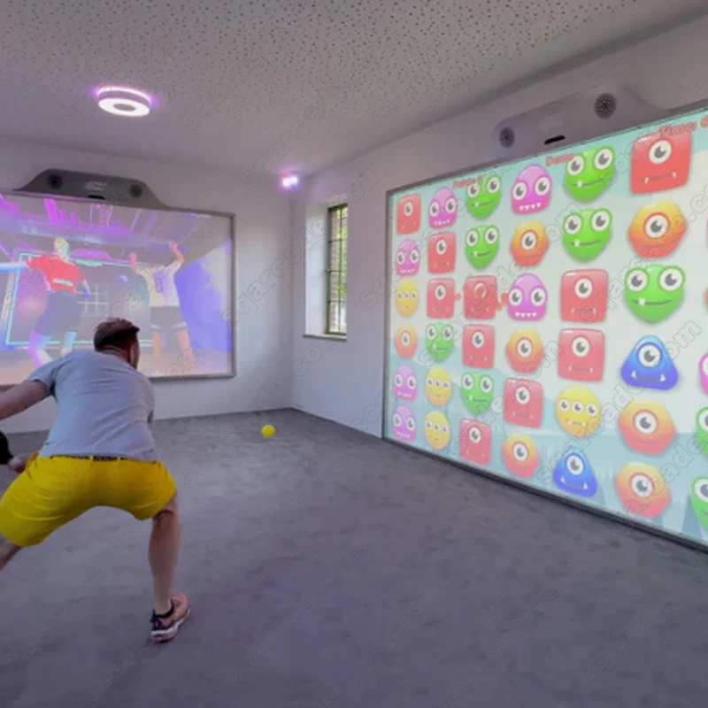 Sqarcade Interactive Touchscreen Pickleball Game-Multiplayer Indoor Training System Projection Metal Construction for Amusement