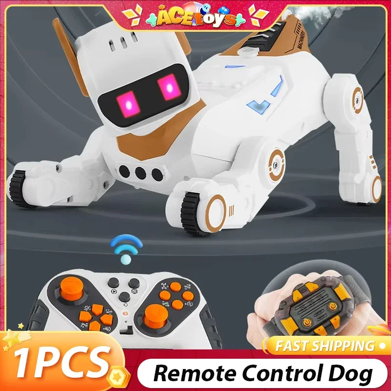 Afstandsbediening Hond met spray en geluid Licht 2.4G 4-wiel Intelligent uithoudingsvermogen Plezier Veilige aanraakinteractie Elektrisch dierenspeelgoed